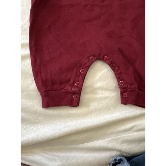 Ralph Lauren Vintage Baby Size Small 3-6 Months Romper Boys Maroon Polo Long - Picture 7 of 12